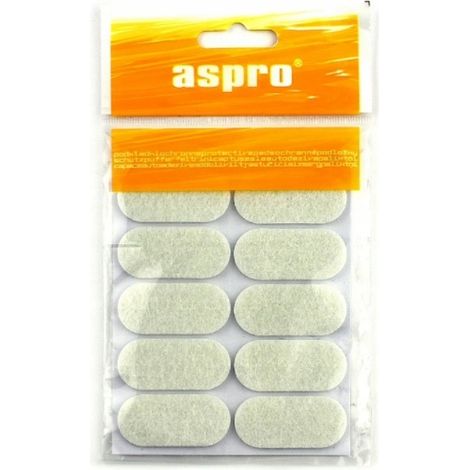 Almohadillas de fieltro autoadhesivas 2x4,4 cm blancas 10 uds.