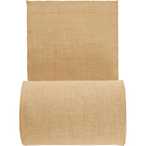 Mophorn Sackleinen-Stoffrolle 14" x 150 ft – 50x50 hochdichte natürliche Jute für Kunsthandwerk, Hochzeiten, Gartenarbeit und Winterabdeckung von Bäumen und Pflanzen
