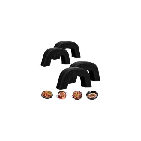 Lot de 4 Maniques Cuisine en Silicone - Protège-doigts Résistants à la Chaleur pour Casseroles, Poêles, Plaques de Four, Woks - Accessoire Indispensable pour la Cuisson en Toute Sécurité,-Crezuo