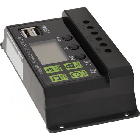 Contrôleur de charge solaire PWM avec affichage numérique et autotest, régulateur intelligent pour panneaux solaires 20 A (1/5)