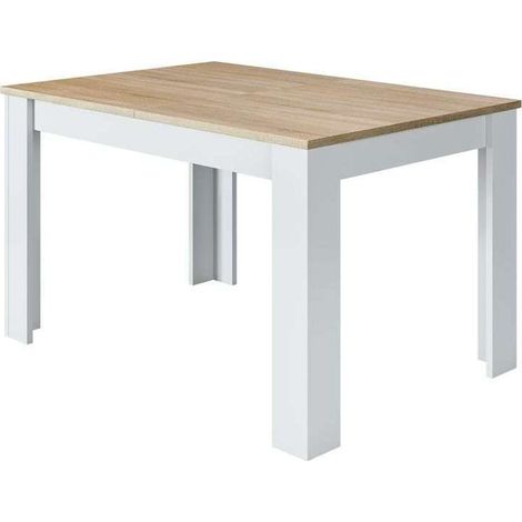 Mesa comedor extensible Paris en color roble alaska - blanco artik 78 cm(alto)140-190 cm(ancho)90 cm(largo)