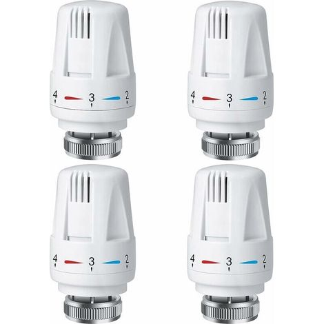4 PCS Tête Thermostatique Radiateur, Tête Thermostat Radiateur TRV M30 x 1,5, Vanne Thermostatique Radiateur, Vannes de Radiateur de Radiateur pour Système de Chauffage pour Maison et Bureau-- (1/5)