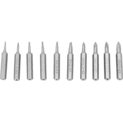 10-teiliges Schraubendreher-Bit-Set mit 4-mm-Schaft, Reparaturwerkzeug PH00/PH0/Z1/Z0/3.0/2.0/1.0/T5/T4/Star 08