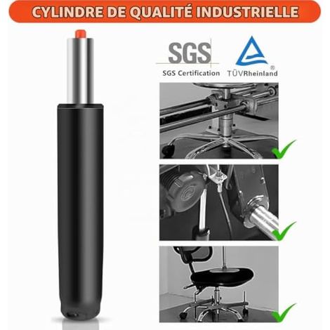 Vérin à gaz de rechange pour chaise de bureau, vérin à gaz pour chaise de bureau pivotante et réglable en hauteur (1/3)