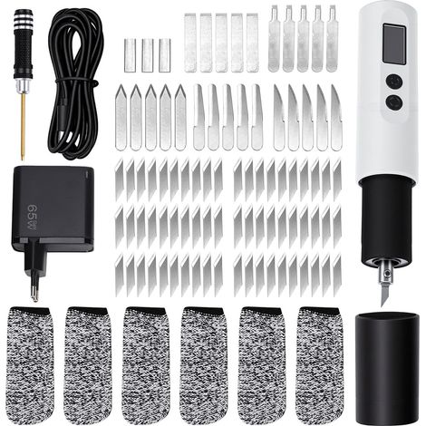 Kit de découpe ultrasonique sans fil 45W, avec 6 Types de lames, Amplitude réglable pour couper, gravure fine, rainurage, prise ue (1/5)