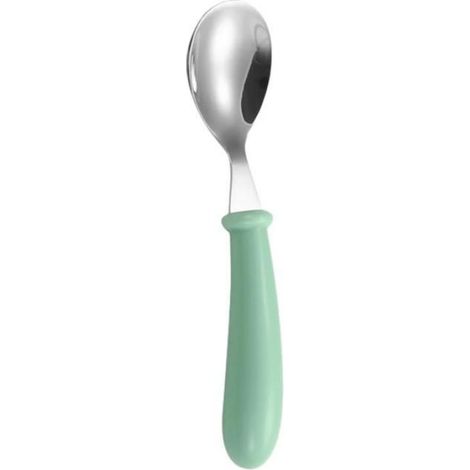 Set de couverts enfant, cuillère et fourchette en acier inoxydable, bords arrondis, poignées ergonomiques (1/4)