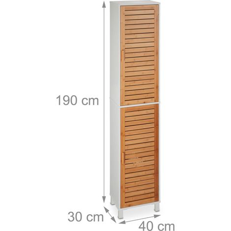 Armario alto de baño de diseño elegante 180 x 60 x 30 cm 6 compartimentos ajustables de MDF blanco 130015842 (1/3)