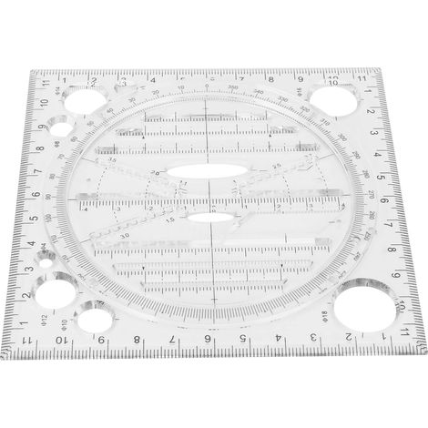 Règle de dessin multifonctionnelle Gonetre, outil gabarit pour le (1/4)