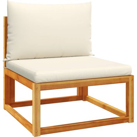 Maison Exclusive - Divano da giardino senza braccioli con cuscini in legno di acacia e rattan (1/5)