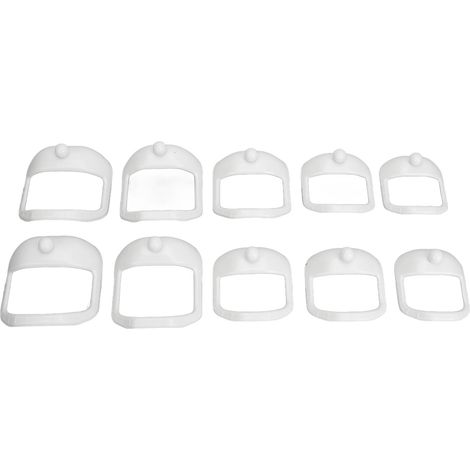 2 gabarits de coiffure pour le visage, 5 gabarits de rasage de barbe transparents de tailles différentes, blancs (1/5)