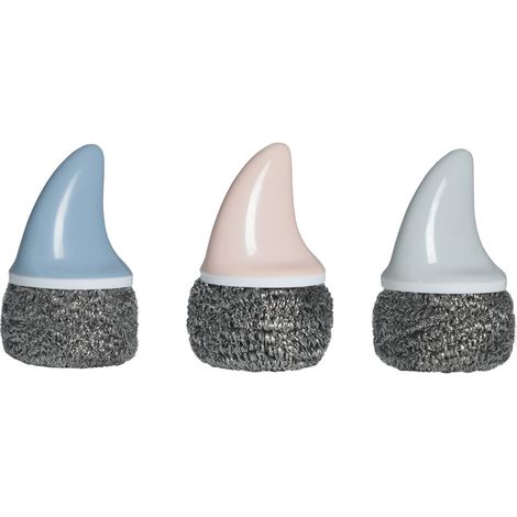 3Brosse métallique en acier inoxydable - Brosse à casserole à manche en forme de requin créatif