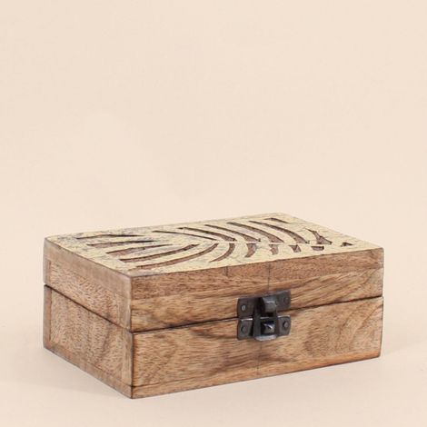 Boite en bois couvercle or 10x15cm (1/3)