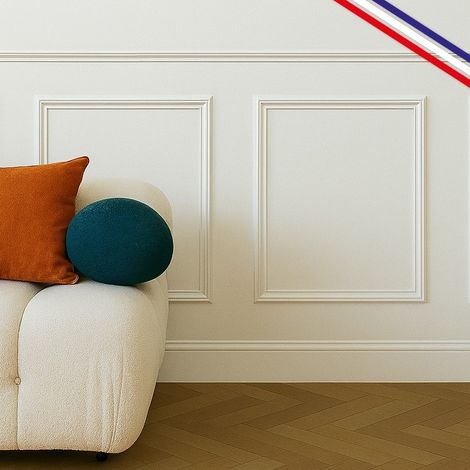 99Déco – Kit de 2 moulures murales en pin des Landes – Prêt à poser et à peindre – Longueur 2 mètres – Fabrication française – Design exclusif