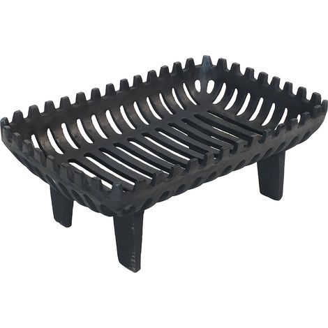 Relaxdays Kaminrost, Feuerbock für Kamin, HBT: 16 x 42 x 28 cm, massiv, schwer, Feuerrost mit Füßen, Gusseisen, schwarz (1/5)