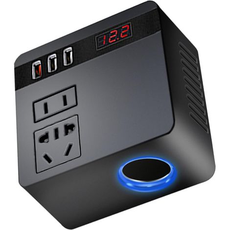 Convertisseur de puissance de véhicule 150 W avec 3 ports USB pour une charge rapide de 12 V 24 V à 220 V onduleur de sortie pour véhicules (1/5)