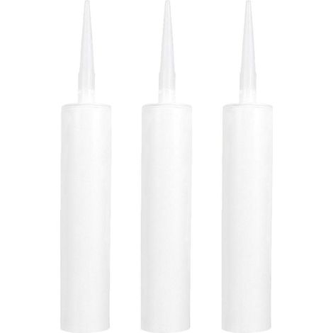 Lot de 3 tubes de mastic d'étanchéité vides et remplissables-33.00X4.60X4.60CM-White 3 (1/4)
