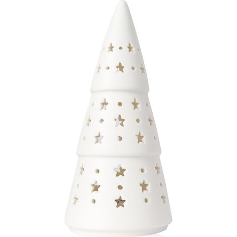 Sapin de Noël en Céramique Blanche Avec éclairage LED (piles LR44 incluses) (1/5)