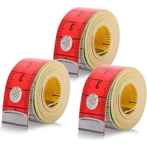 Mètres à Ruban Couture, 3Pièces Metre de Couturiere, Centimetre Couture Enrouleur, Ruban à Mesurer Corps, Metre Ruban Couture Retractable, 1,5 m 2 en 1 Ruban à Mesurer pour Le Corps (1/4)