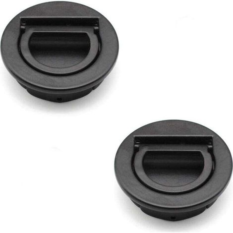 2 Pièces Trappes Affleurantes, Poignée de Trappe de Bateau , Marine Poignée pour Tiroirs, Armoires, Noir,41.2cm