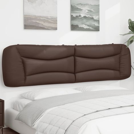 Cabecero de cama acolchado Hvar cuero sintético marrón 200 cm vidaXL (1/5)