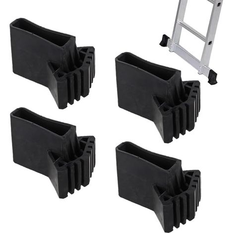 Lot de 4 protections de pieds d'échelle en caoutchouc antidérapant pour escabeau, accessoire universel pour échelle pliable (1/5)