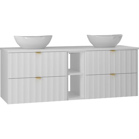 Mobile bagno doppio lavabo Lexa bianco 140cm (1/5)