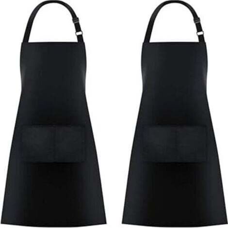 Lot de 2 tabliers de cuisine avec 2 poches pour homme et femme (1/4)