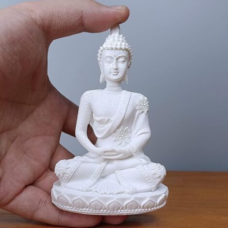 Mini petite statue de Bouddha de méditation harmonieuse - Figurine de yoga à collectionner - Sculpture Feng Shui - Décoration pour maison, bureau, étagère, bureau