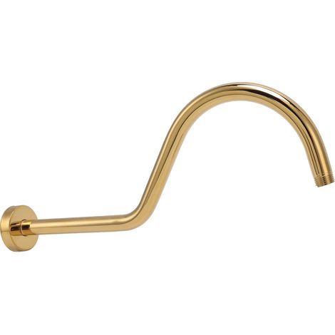 Bras de douche NPT, finition or brossé, flexible de douche en forme de S, col de cygne, acier inoxydable pour salle de bain (1/5)