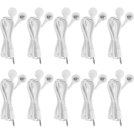 Lot de 10 fils d'électrode bouton DC3.5mm 1.5m², câble 2-en-1 pour appareil TENS et machine de physiothérapie. (1/5)