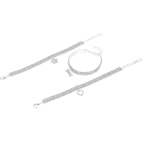 Collares para perros resistentes al desgaste, color plata, decorativos, juego de 6 piezas. (1/5)