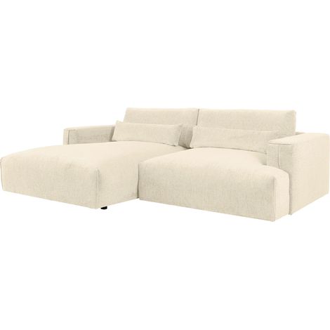 Divano angolo a sinistra in Tessuto ciniglia Beige - COLYSIA (1/5)