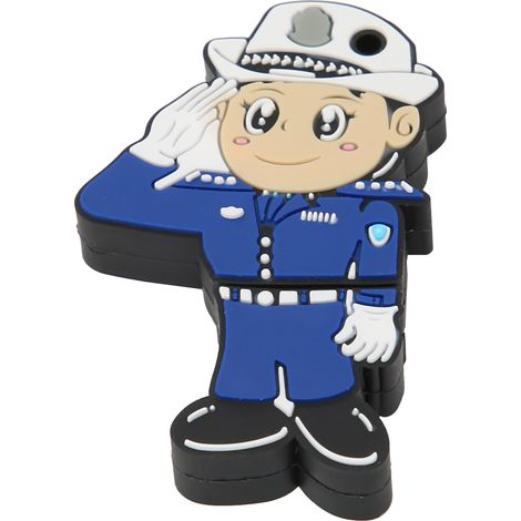 Clé USB Souple en Forme d'Agent de Police 32 Go, Compatible Windows 98 à XP USB 2.0, Mémoire Portable Créative