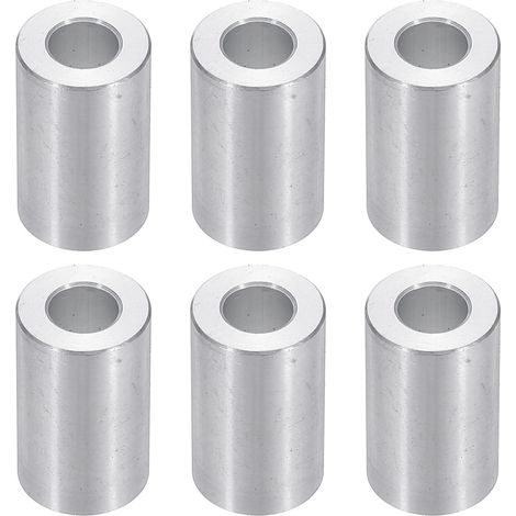 Rondelles en Aluminium M6, 6pcs Entretoise Métallique à Vis Ronde, Rondelle Plate pour Vis Tige Écrous Boulons, Bague d'Écartement en Métal 6.2mm ID x 12mm OD x 20mm Hauteur (1/5)