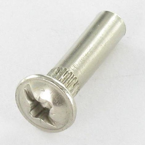 Ecrou Relieur POZI et fendu M4X15 5X20 Acier nickelé-1 pièce (1/3)