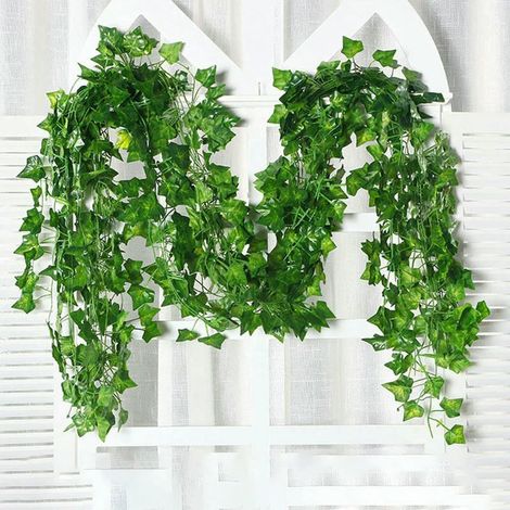 Guirlande artificielle en lierre 6 pièces – 2,1 m, feuillage dense en soie, décoration intérieure et extérieure (1/5)