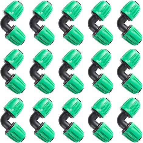 ZOLGINAH Tuyau 1/2 pouce (1/2 "ID x0,6-0,63" OD) Raccord de qualité anti-goutte de 16 mm (convient à un ID de 13 mm) Raccords à contre-écrou (coude 15 pièces) (1/4)