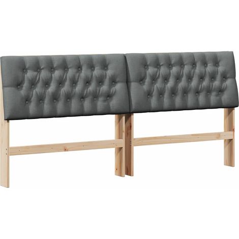 Tête de lit,Décoration murale capitonnée Gris foncé 200 cm Pin massif CFW269067 (1/5)