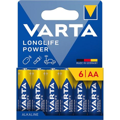 Pile alcaline AA Longlife Power - LR06 (blister carton 6 unités) ø14,5 x 50,5 mm (1/2)