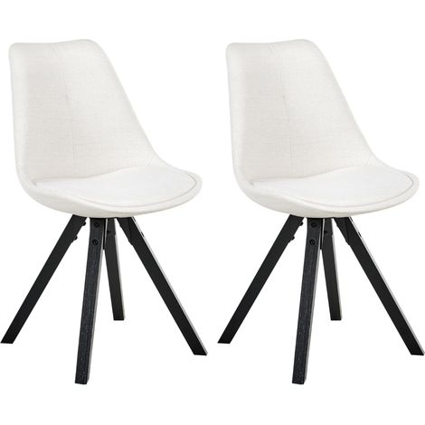 Conjunto de 2 sillas de comedor sin reposabrazos estilo escandinavo tapizadas beige claro Hedley (1/5)