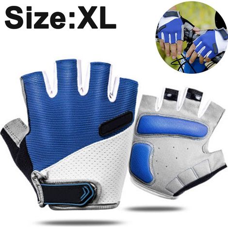 Gants de sport antidérapants demi-doigts - 0101 Bleu XL (1/5)