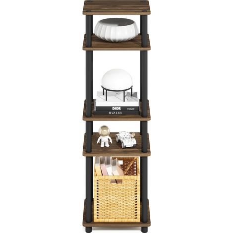 Étagères de Rangement, Étagère Debout empilable, Étagère d’Angle Ouverte, pour Organisation et Rangement, Salon, Garage, Bureau à Domicile, Noyer Columbia (1/5)