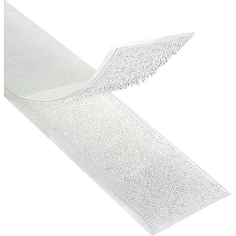 Selbstklebendes Klettband, Klettstreifen, Farbe, Länge und Breite nach Wahl/weiß, 20 mm x 8 m (1/4)