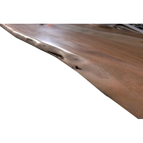 SIT 07189-99-Z Esstisch Baumkante massiv Akazie nussbaum 160 x 85 schwarz (1/5)
