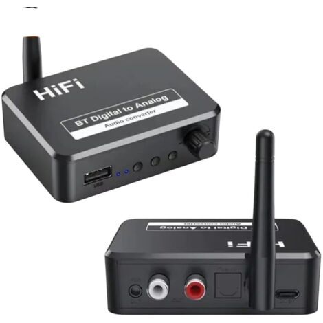 QORVA-Adaptateur sans fil 2 en 1 Bluetooth 5.1, convertisseur audio DAC numérique vers analogique, 3,5 mm, AURX L/R, clé USB, stéréo optique, HiFi, neuf (2026), composants électroniques haute fiabilit