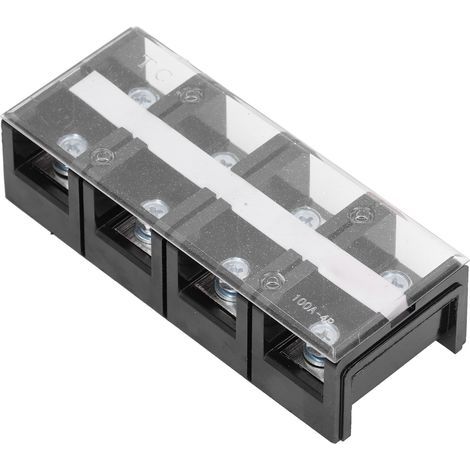 2-Row Electrical Wire Barrier Screw Terminal Block for Power Supply with Cover AC600V 100ATC-1004 (8 Contact Points) (1/5)