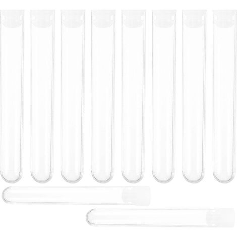 Lot de 50 tubes à essai transparents pour le stockage et l'analyse d'échantillons.-10X1.5cm