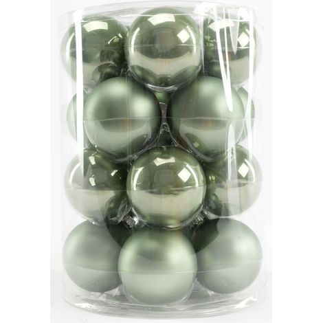 TrendLine Weihnachtskugeln aus Glas Ø60mm 20Stk salbeigrün Christbaumkugeln Xmas (1/3)