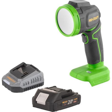 Procraft LL18bb Foco LED recargable 20 V 300 lm + 1 batería 2,0 Ah + cargador