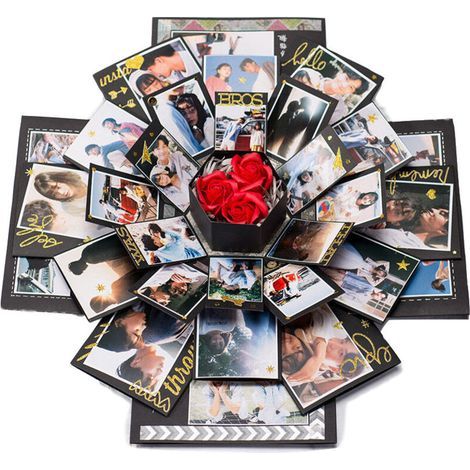 Chinesische Valentinstags-Geschenkbox, Überraschungs-Explosionsbox, handgefertigt, kreatives Fotoalbum zum Selbermachen, Weihnachts- oder Geburtstagsgeschenk, leere Box (1/5)